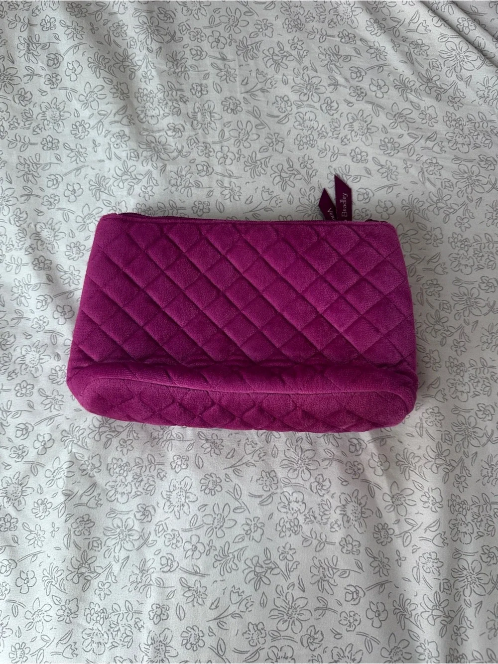Vera Bradley Bright Magestic Magenta Quilted Cosmetic Pouch NWOT
